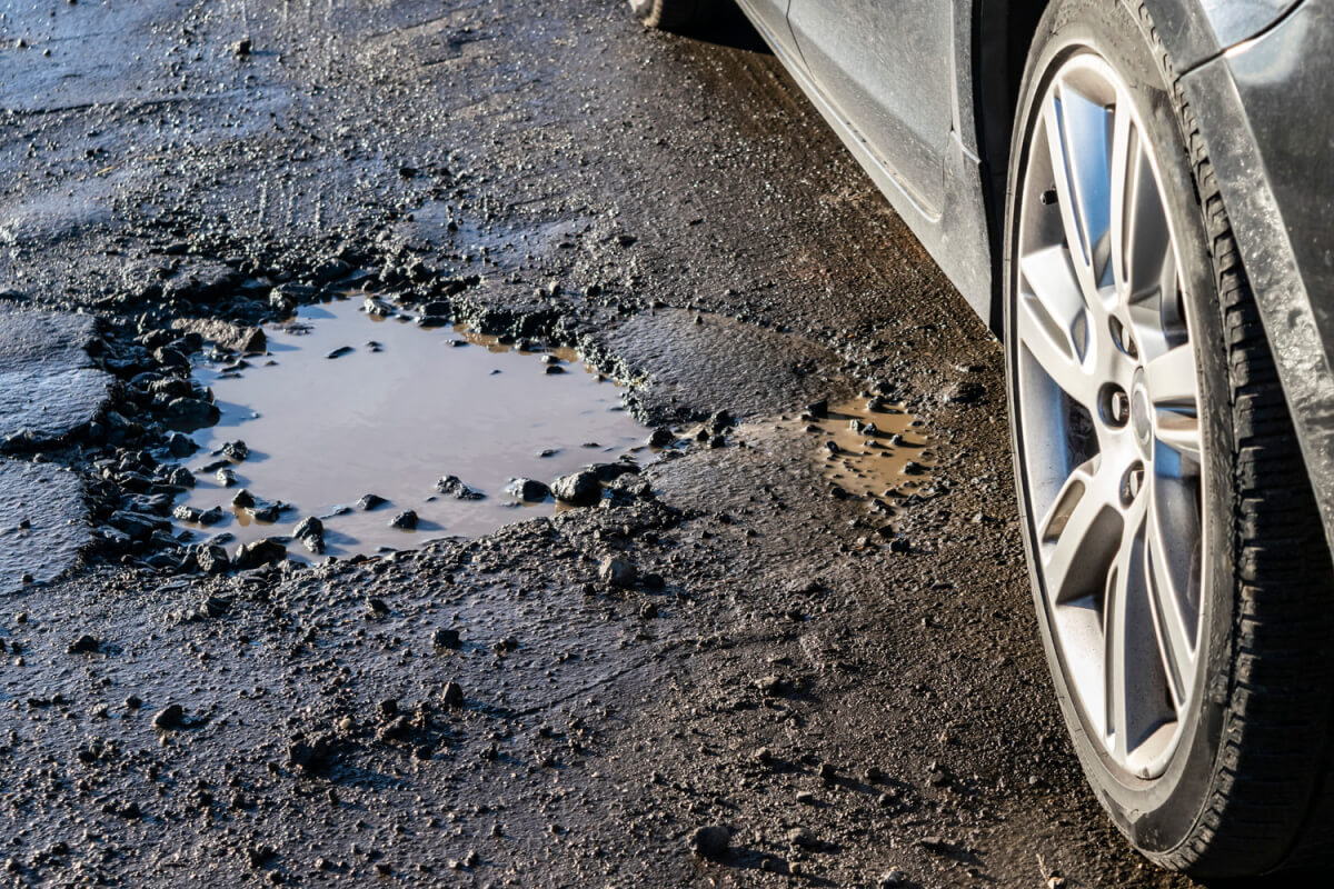 Accidente de coche de bache