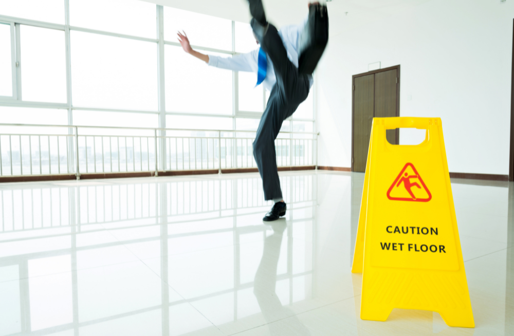 Hazardous wet floor warning sign